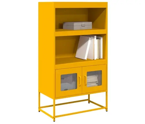 Highboard Sinepdzeltens 68X39X123 Cm Tērauds Vidaxl