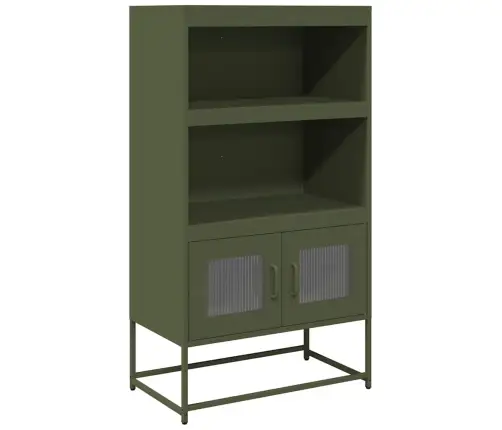 Highboard Olive Green 68X39X123 Cm Plienas