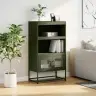 Highboard Olive Green 68X39X123 Cm Plienas