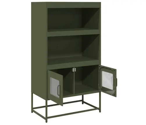 Highboard Olive Green 68X39X123 Cm Plienas