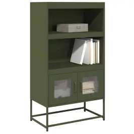 Highboard Olive Green 68X39X123 Cm Plienas