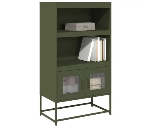 Highboard Olive Green 68X39X123 Cm Plienas