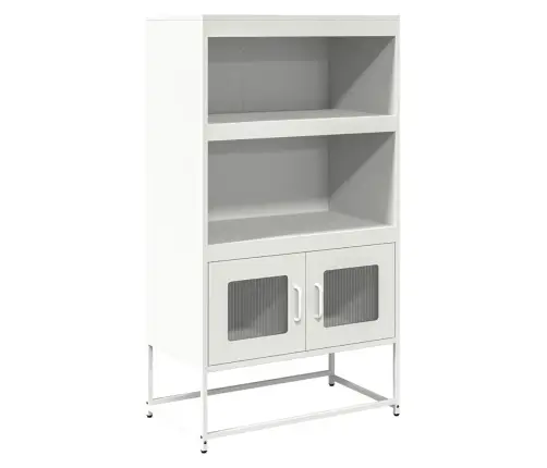Highboard White 68X39X123 Cm Tērauds Vidaxl