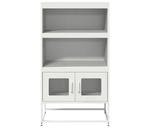 Highboard White 68X39X123 Cm Tērauds Vidaxl