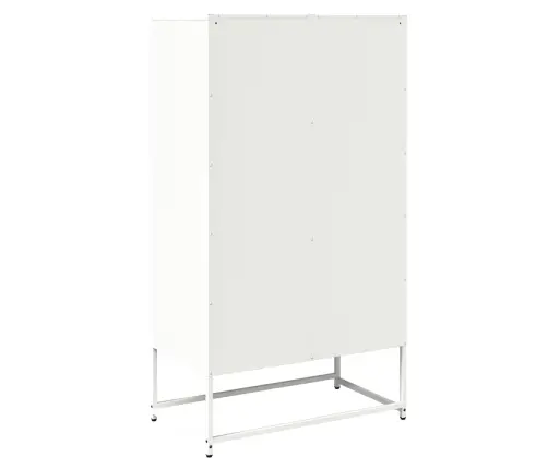 Highboard White 68X39X123 Cm Tērauds Vidaxl