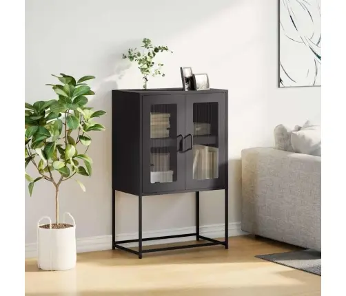 Highboard Black 68X39X107 Cm Tērauds Vidaxl Highboard Black 68X39X107 Cm Tērauds Vidaxl