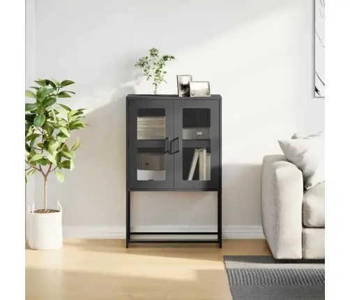 Highboard Black 68X39X107 Cm Tērauds Vidaxl Highboard Black 68X39X107 Cm Tērauds Vidaxl