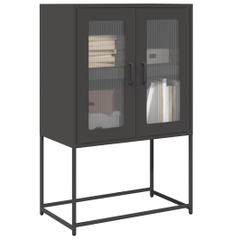 Highboard Black 68X39X107 Cm Tērauds Vidaxl