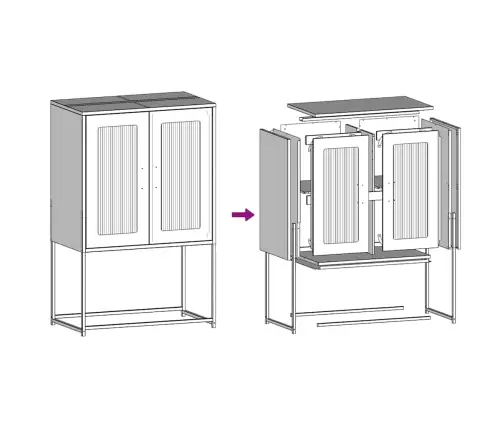 Highboard Pink 68X39X107 Cm Teras