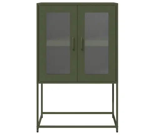 Highboard Olive Green 68X39X107 Cm Tērauds Vidaxl