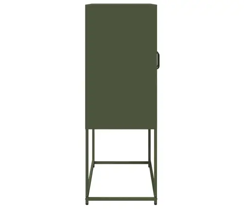 Highboard Olive Green 68X39X107 Cm Tērauds Vidaxl