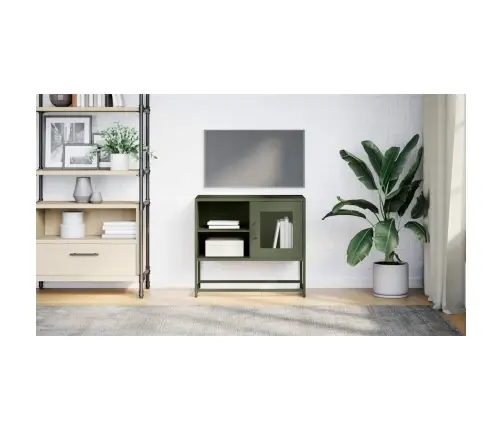 Tv Skapītis, 68X39X60,5 Cm, Tērauds, Olīvu Zaļš Vidaxl
