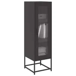Highboard Black 36X39X123 Cm Auksti Velmēts Tērauds Vidaxl