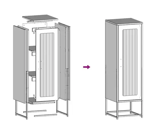 Highboard Pink 36X39X123 Cm Külmvaltsitud Teras