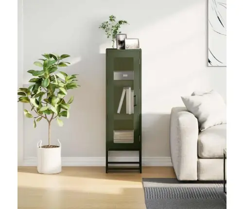 Highboard Olive Green 36X39X123 Cm Šaltai Valcuotas Plienas
