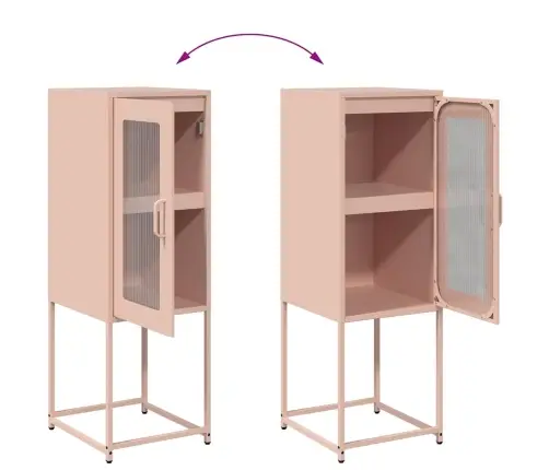 Bufete Rozā 36X39X107 Cm Auksti Velmēts Tērauds Vidaxl