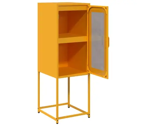 Bufete Sinepju Dzeltens 36X39X107 Cm Auksti Velmēts Tērauds Vidaxl Bufete Sinepju Dzeltens 36X39X107 Cm Auksti Velmēts Tērauds Vidaxl