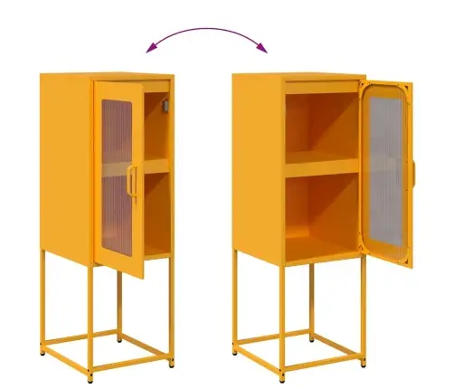 Bufete Sinepju Dzeltens 36X39X107 Cm Auksti Velmēts Tērauds Vidaxl Bufete Sinepju Dzeltens 36X39X107 Cm Auksti Velmēts Tērauds Vidaxl