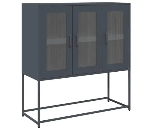 Kumode, Antracītpelēka, 100,5X39X107 Cm, Auksti Velmēts Tērauds Vidaxl