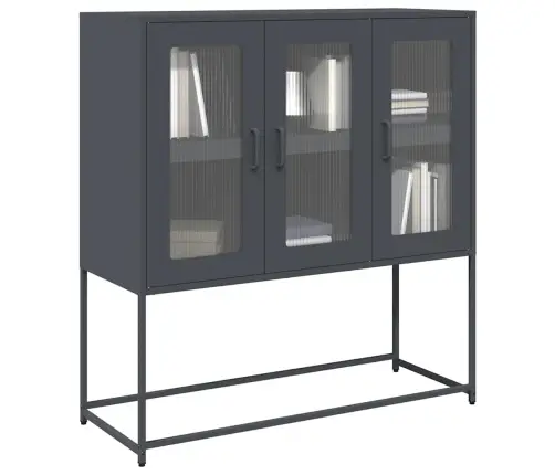 Kumode, Antracītpelēka, 100,5X39X107 Cm, Auksti Velmēts Tērauds Vidaxl