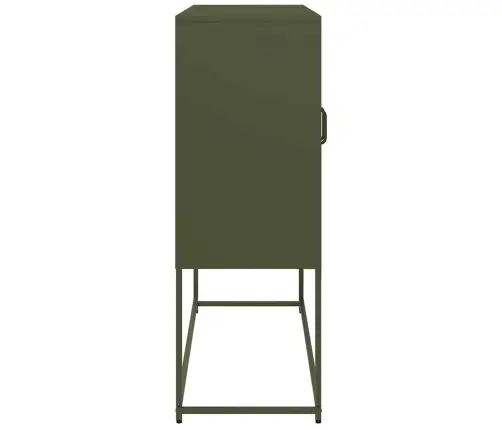 Kumode, Olīvzaļa, 100,5X39X107 Cm, Auksti Velmēts Tērauds Vidaxl