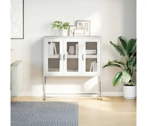 Kumode, Balta, 100,5X39X107 Cm, Auksti Velmēts Tērauds Vidaxl