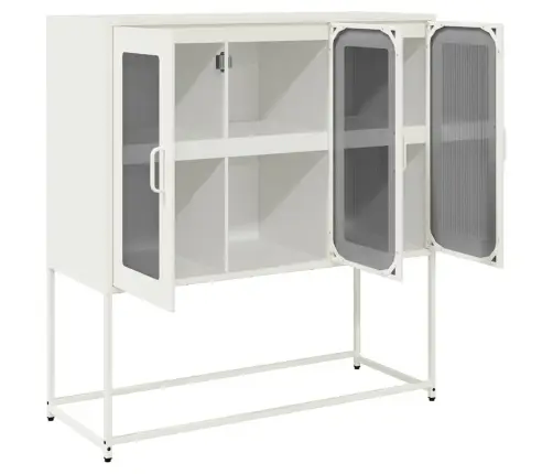 Kumode, Balta, 100,5X39X107 Cm, Auksti Velmēts Tērauds Vidaxl