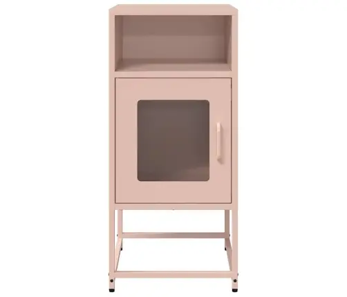 Naktsskapītis Rozā 36X39X78 Cm Auksti Velmēts Tērauds Vidaxl