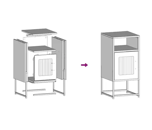 Naktsskapītis Antracīts 36X39X78 Cm Auksti Velmēts Tērauds Vidaxl