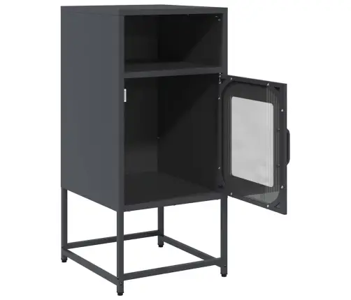 Naktsskapītis Antracīts 36X39X78 Cm Auksti Velmēts Tērauds Vidaxl