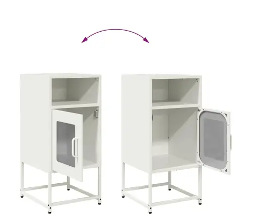 Naktinė Spintelė Balta 36X39X78 Cm Šaltai Valcuotas Plienas