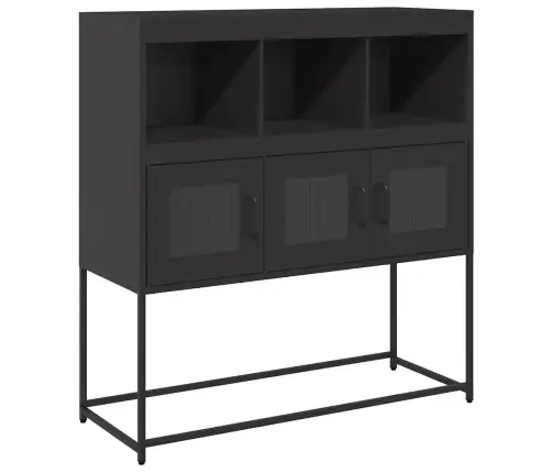 Kumode, Melna, 100,5X39X107 Cm, Auksti Velmēts Tērauds Vidaxl