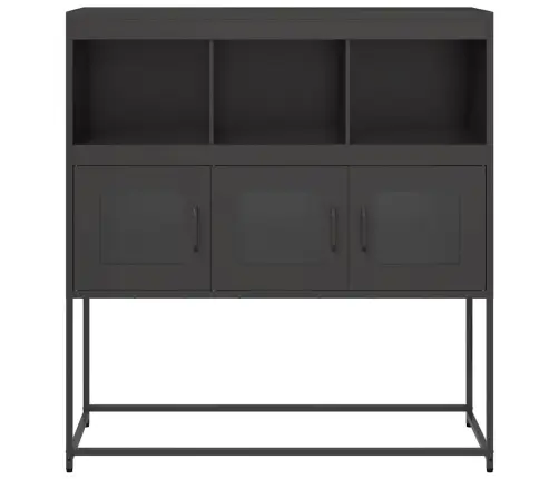 Kumode, Melna, 100,5X39X107 Cm, Auksti Velmēts Tērauds Vidaxl