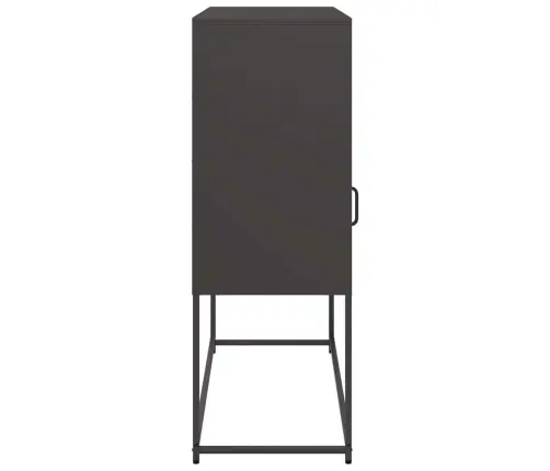 Kumode, Melna, 100,5X39X107 Cm, Auksti Velmēts Tērauds Vidaxl