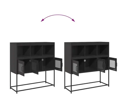 Kumode, Melna, 100,5X39X107 Cm, Auksti Velmēts Tērauds Vidaxl