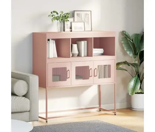 Puhvetkapp, Roosa, 100,5X39X107 cm Külmvaltsitud Teras