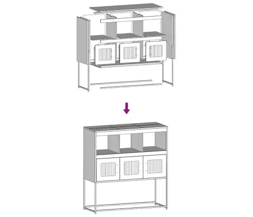Puhvetkapp, Roosa, 100,5X39X107 cm Külmvaltsitud Teras