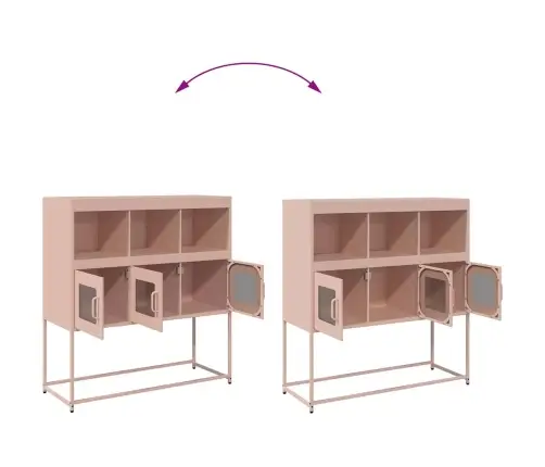 Puhvetkapp, Roosa, 100,5X39X107 cm Külmvaltsitud Teras