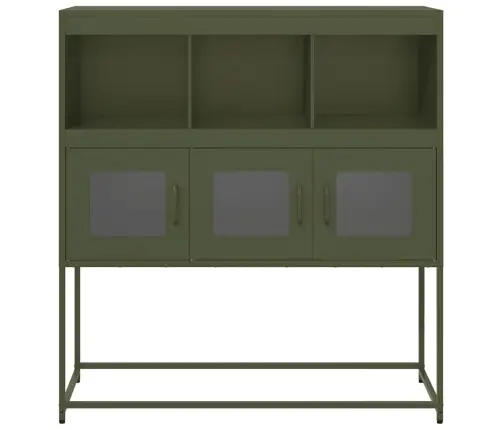 Puhvetkapp, Oliiviroheline, 100,5X39X107cm Külmvaltsitud Teras