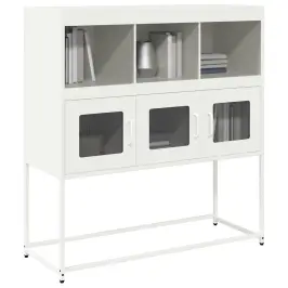Kumode, Balta, 100,5X39X107 Cm, Auksti Velmēts Tērauds Vidaxl