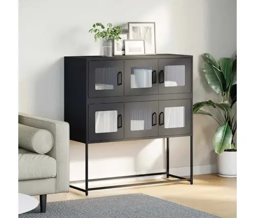 Puhvetkapp, Must, 100,5X39X107 cm Külmvaltsitud Teras