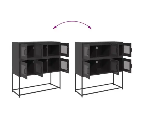 Puhvetkapp, Must, 100,5X39X107 cm Külmvaltsitud Teras