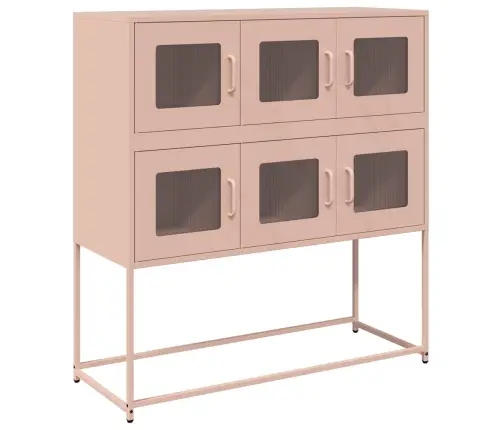 Kumode, Rozā, 100,5X39X107 Cm, Auksti Velmēts Tērauds Vidaxl