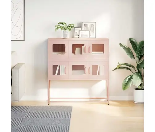 Kumode, Rozā, 100,5X39X107 Cm, Auksti Velmēts Tērauds Vidaxl