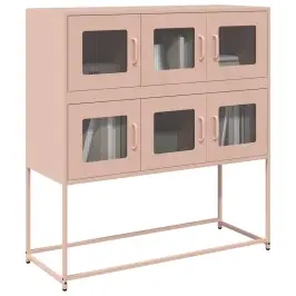 Šoninė Spintelė, Rožinės Spalvos, 100,5X39X107cm Plienas