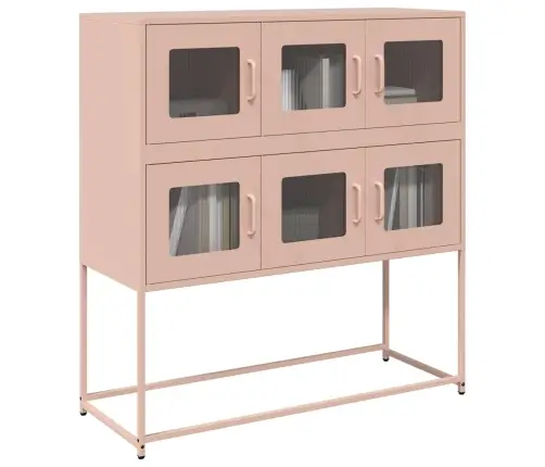 Kumode, Rozā, 100,5X39X107 Cm, Auksti Velmēts Tērauds Vidaxl