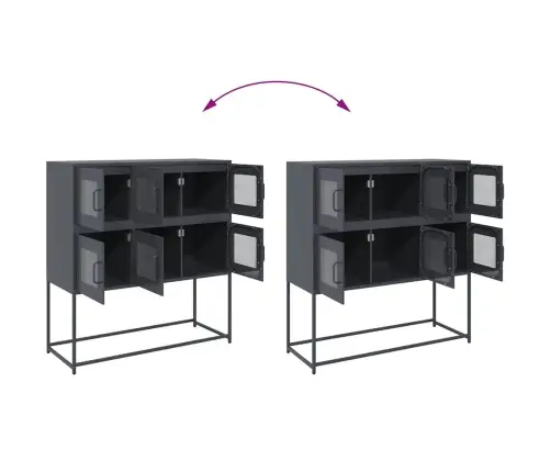 Šoninė Spintelė, Antracito Spalvos, 100,5X39X107cm Plienas Šoninė Spintelė, Antracito Spalvos, 100,5X39X107cm Plienas