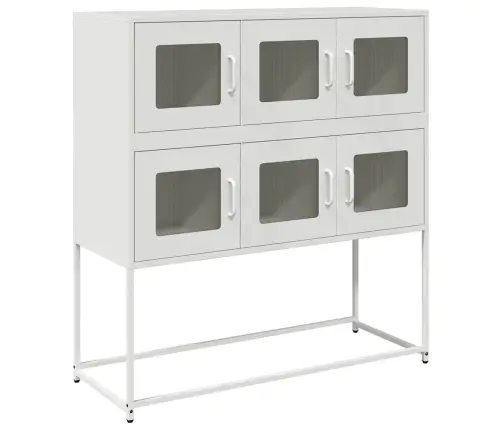 Kumode, Balta, 100,5X39X107 Cm, Auksti Velmēts Tērauds Vidaxl