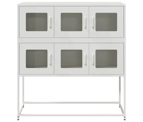 Kumode, Balta, 100,5X39X107 Cm, Auksti Velmēts Tērauds Vidaxl