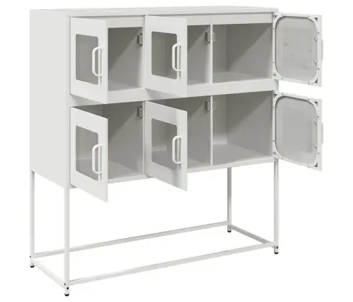 Kumode, Balta, 100,5X39X107 Cm, Auksti Velmēts Tērauds Vidaxl